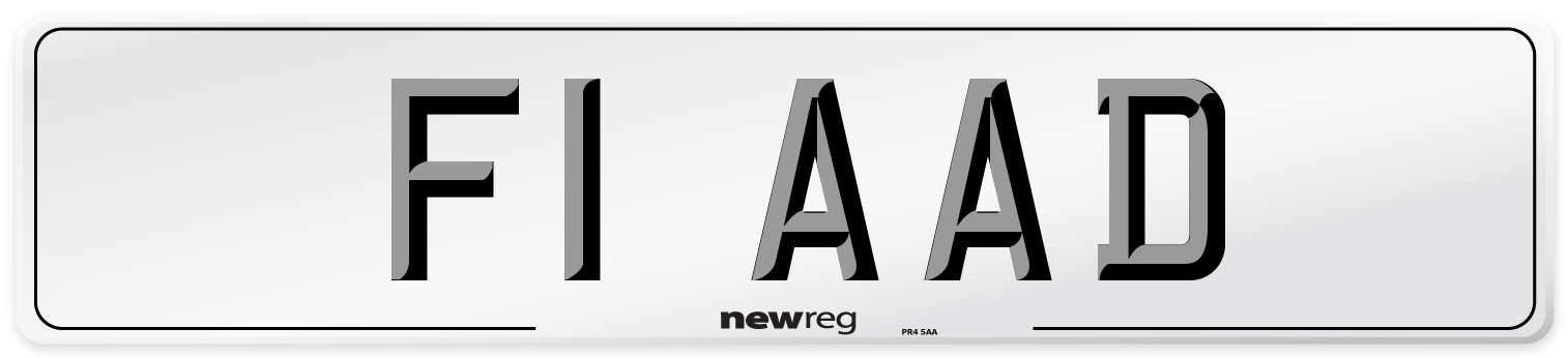 F1 AAD Number Plate from New Reg